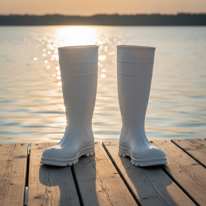 Outdoor White Boot Light Gray