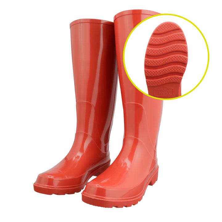 Women's Red Rain Boot Chocolate